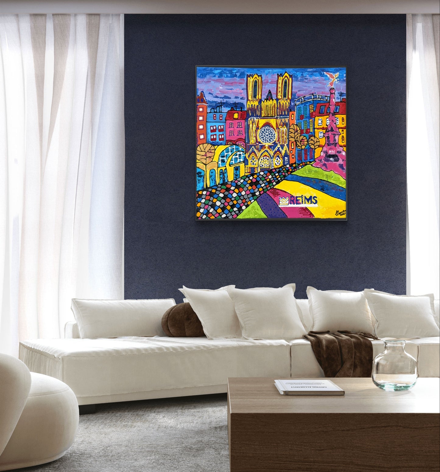 Reims pétillante – Peinture originale sur toile