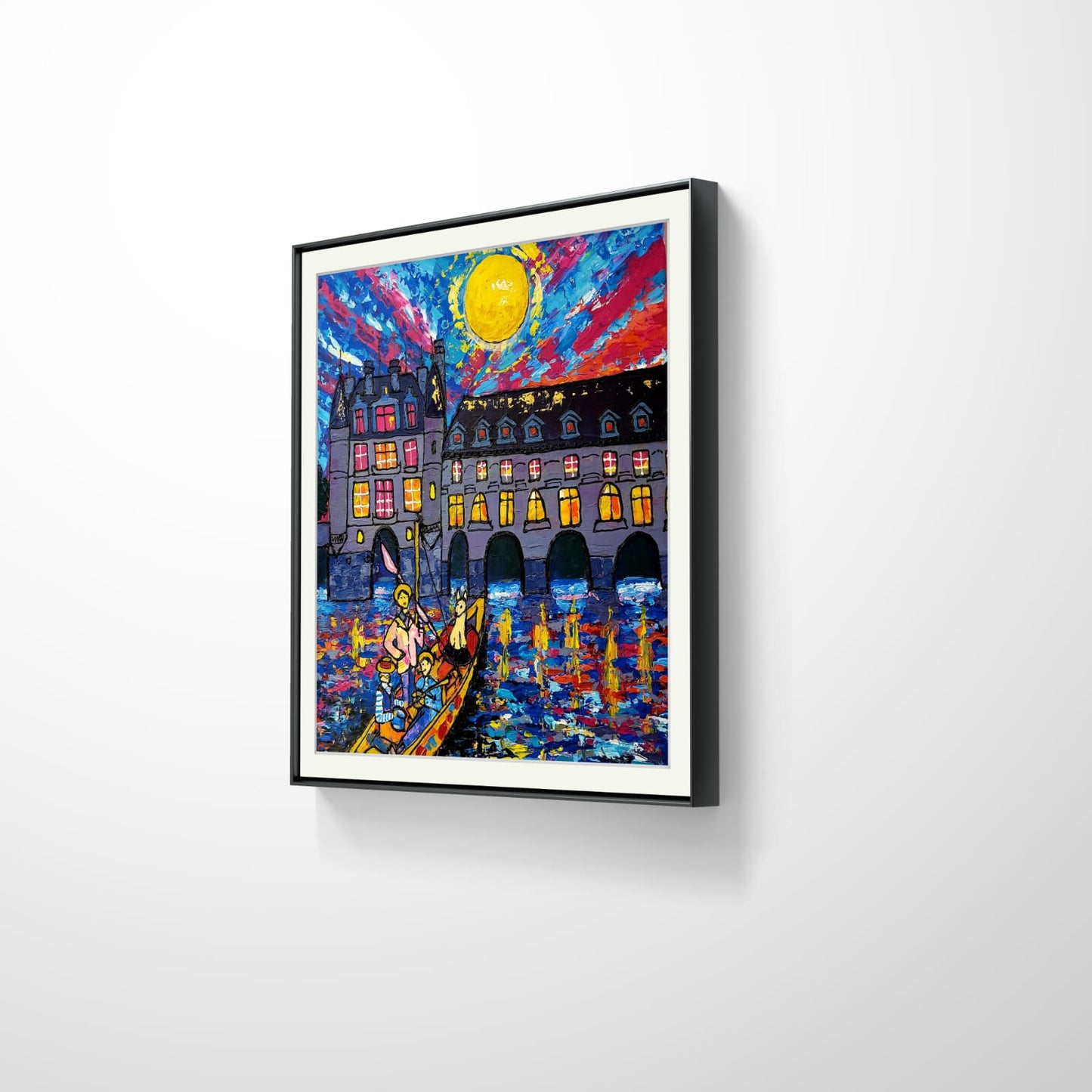 "Chenonceau by boat" – Original painting on canvas