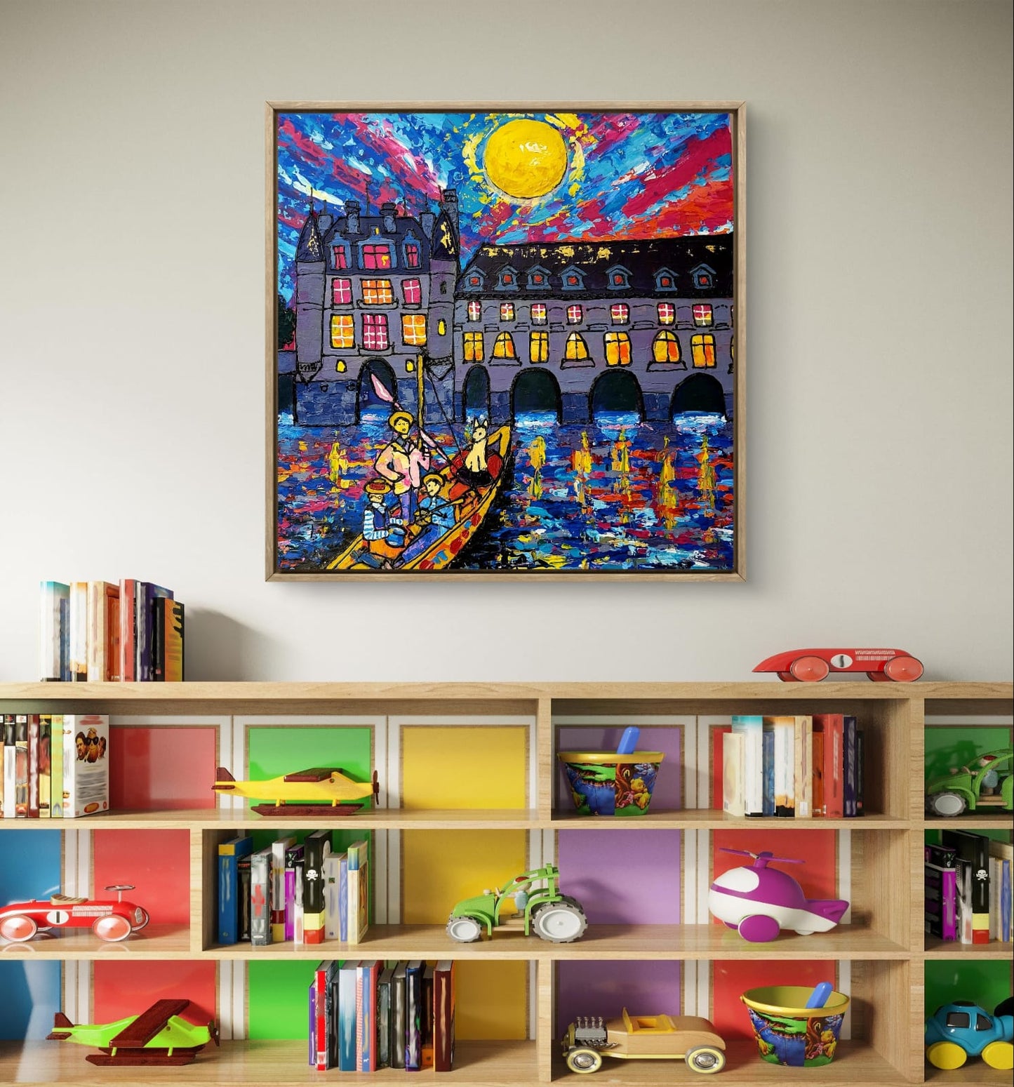"Chenonceau by boat" – Original painting on canvas
