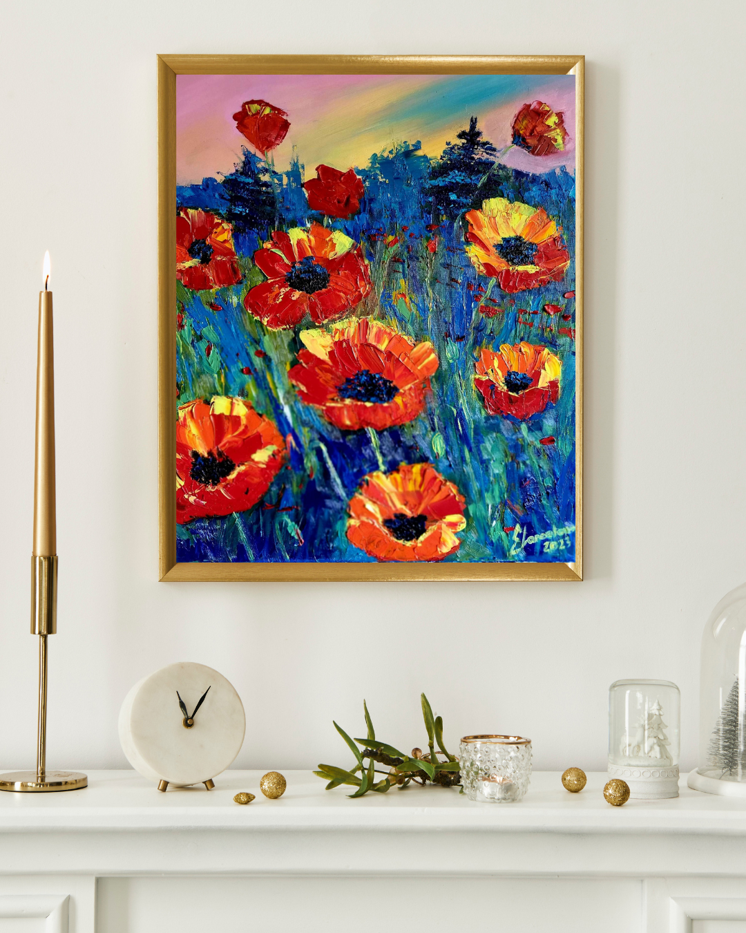 "Pavots" – Peinture originale à l’huile sur toile
