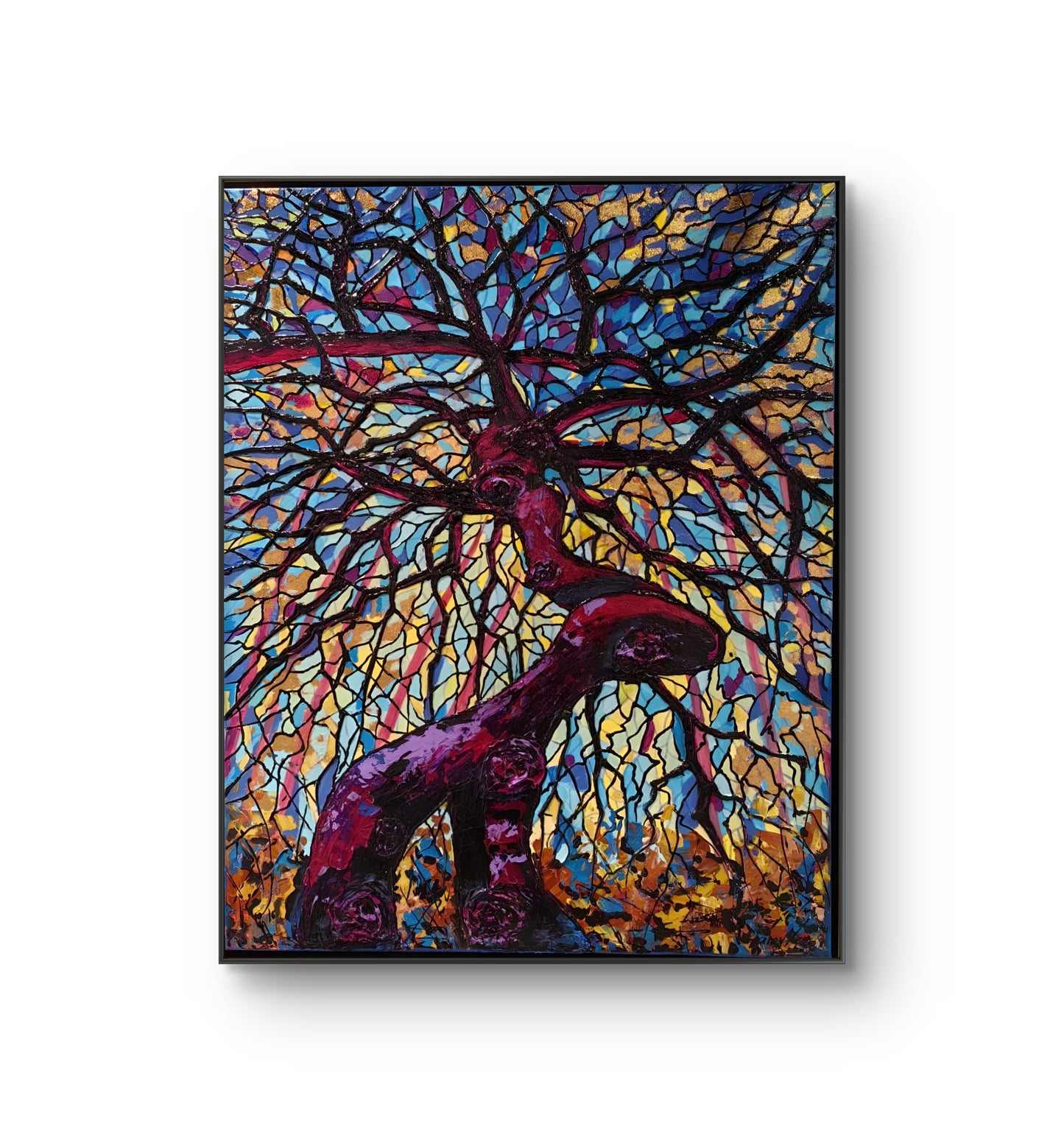 "Hêtre flamboyant d’hiver" – Peinture originale de la série « Arbres de lumière »