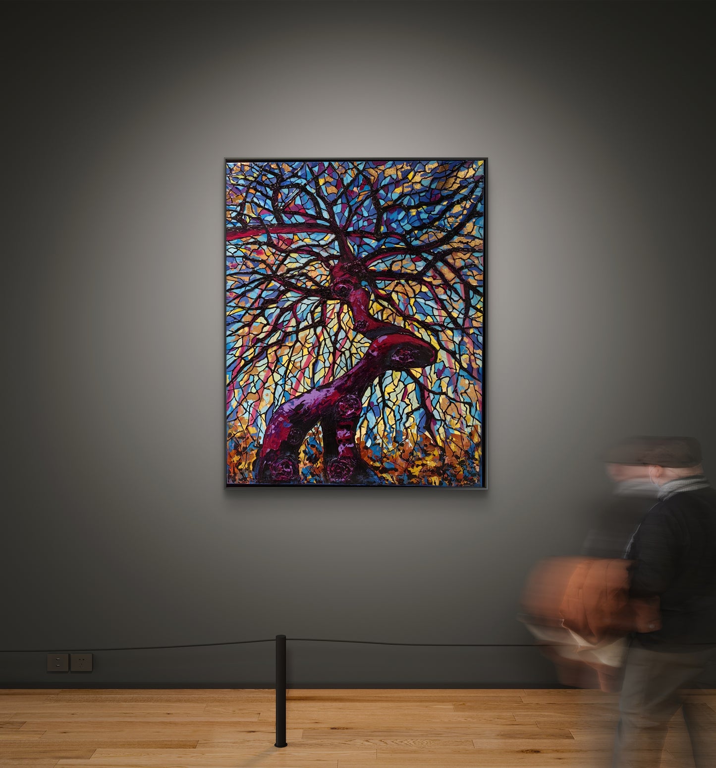 "Hêtre flamboyant d’hiver" – Peinture originale de la série « Arbres de lumière »