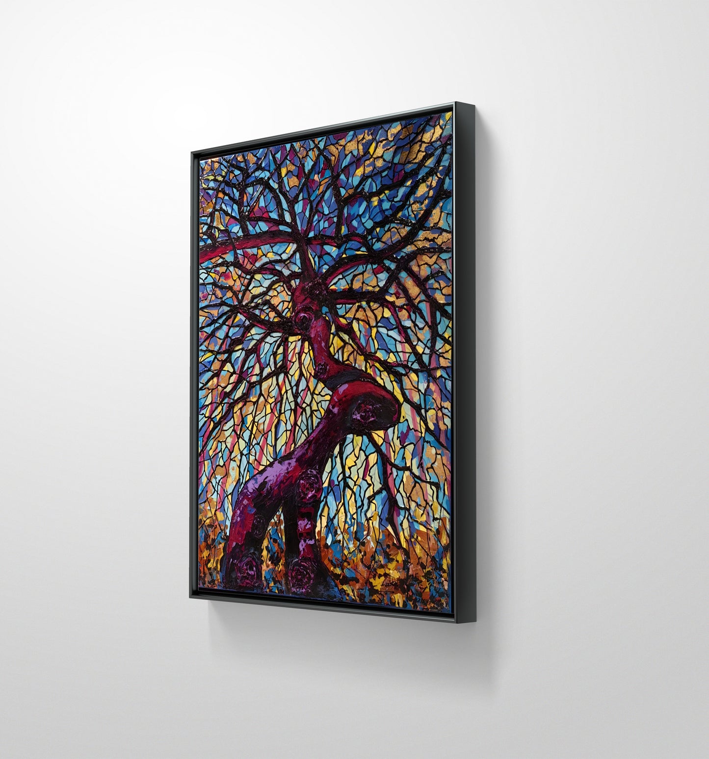 "Hêtre flamboyant d’hiver" – Peinture originale de la série « Arbres de lumière »