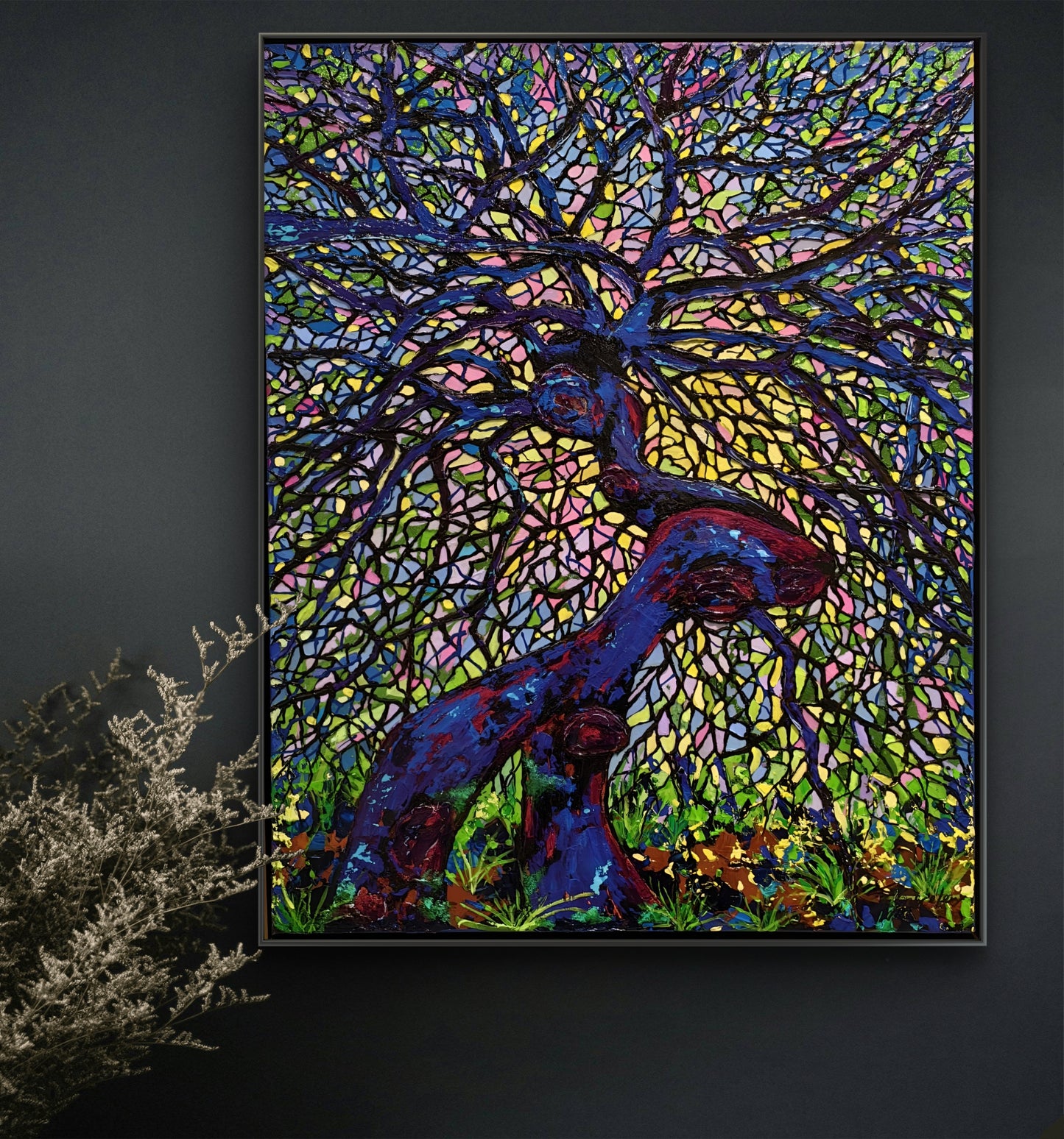 "Renaissance printanière du hêtre" – Peinture originale de la série « Arbres de lumière »