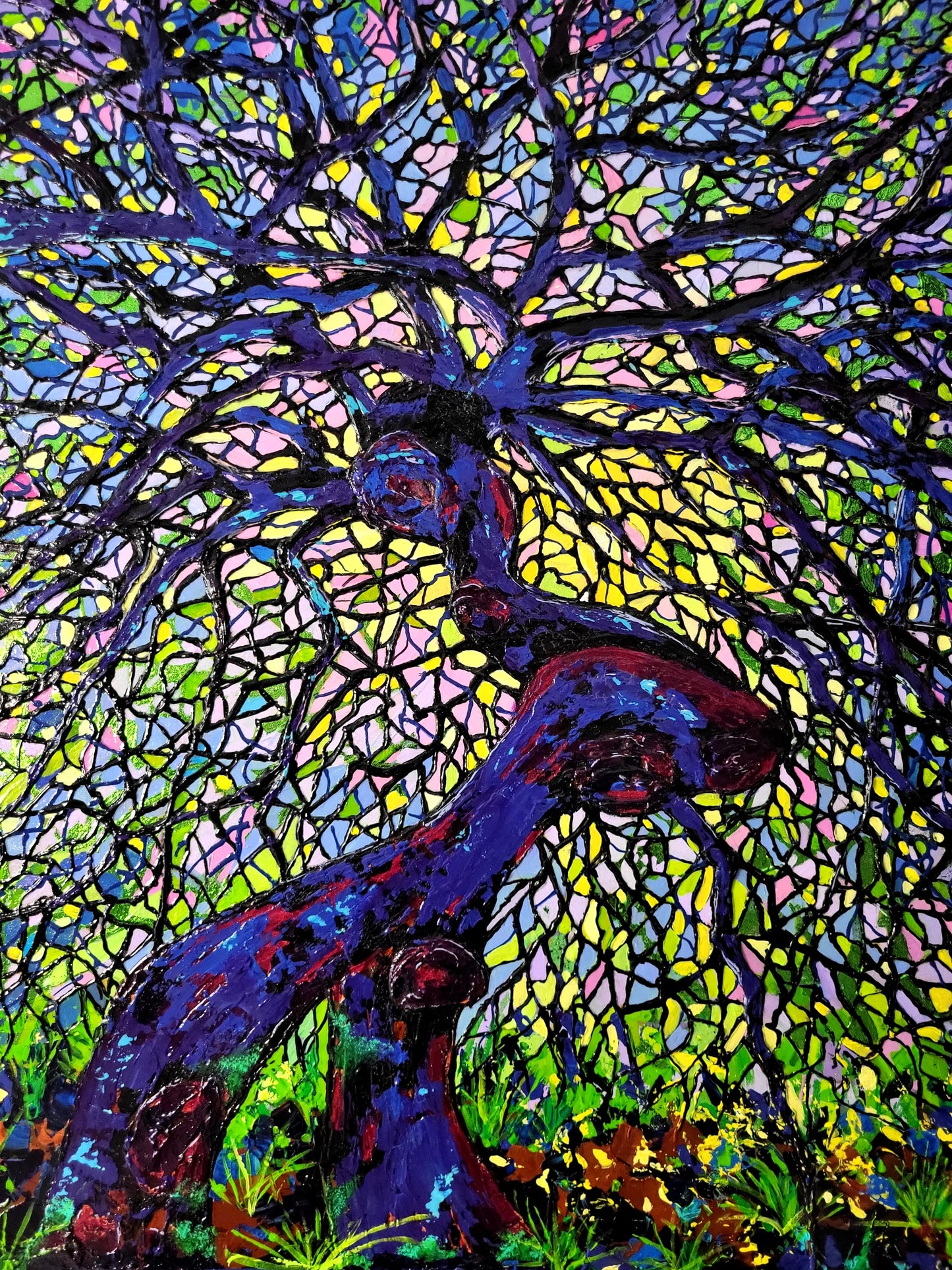 "Renaissance printanière du hêtre" – Peinture originale de la série « Arbres de lumière »