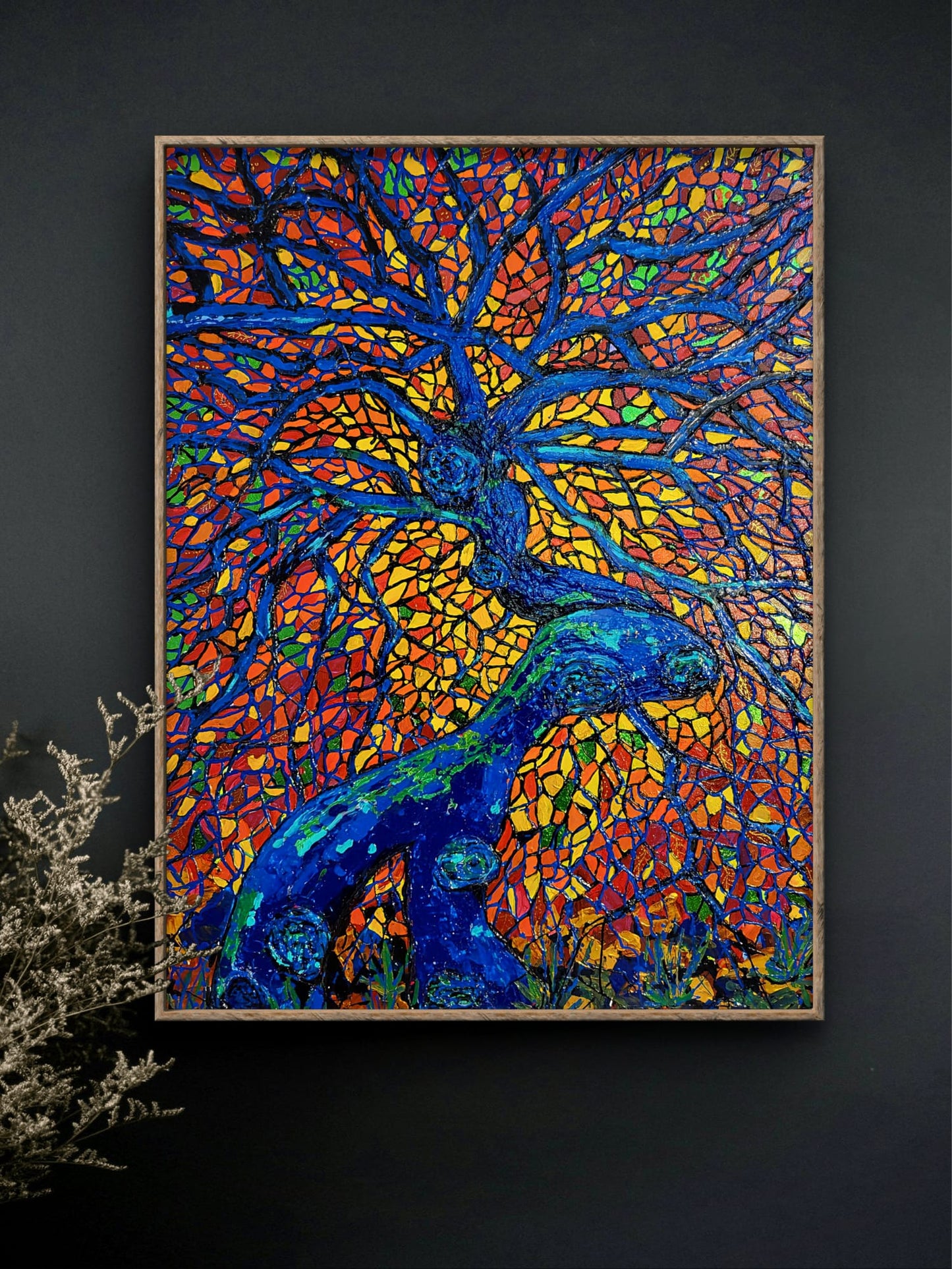 "L’Arbre de Feu" – Peinture originale de la série « Arbres de lumière »