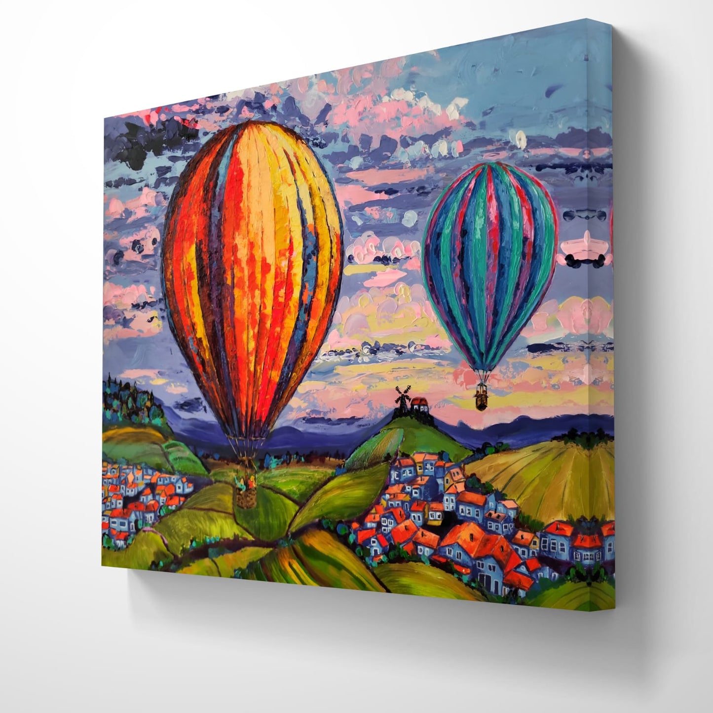"Les couleurs du ciel" – Peinture originale de la série « Les Ballons de Champagne »