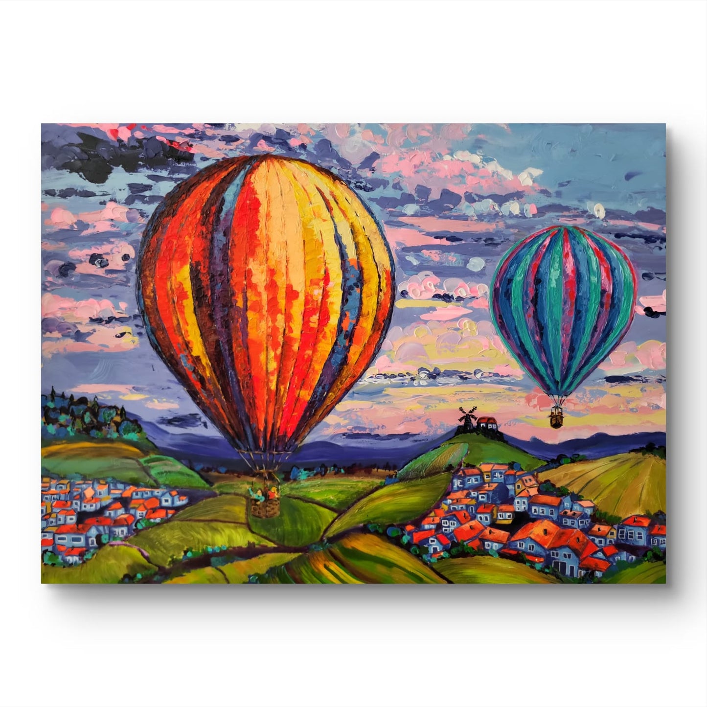 "Les couleurs du ciel" – Peinture originale de la série « Les Ballons de Champagne »