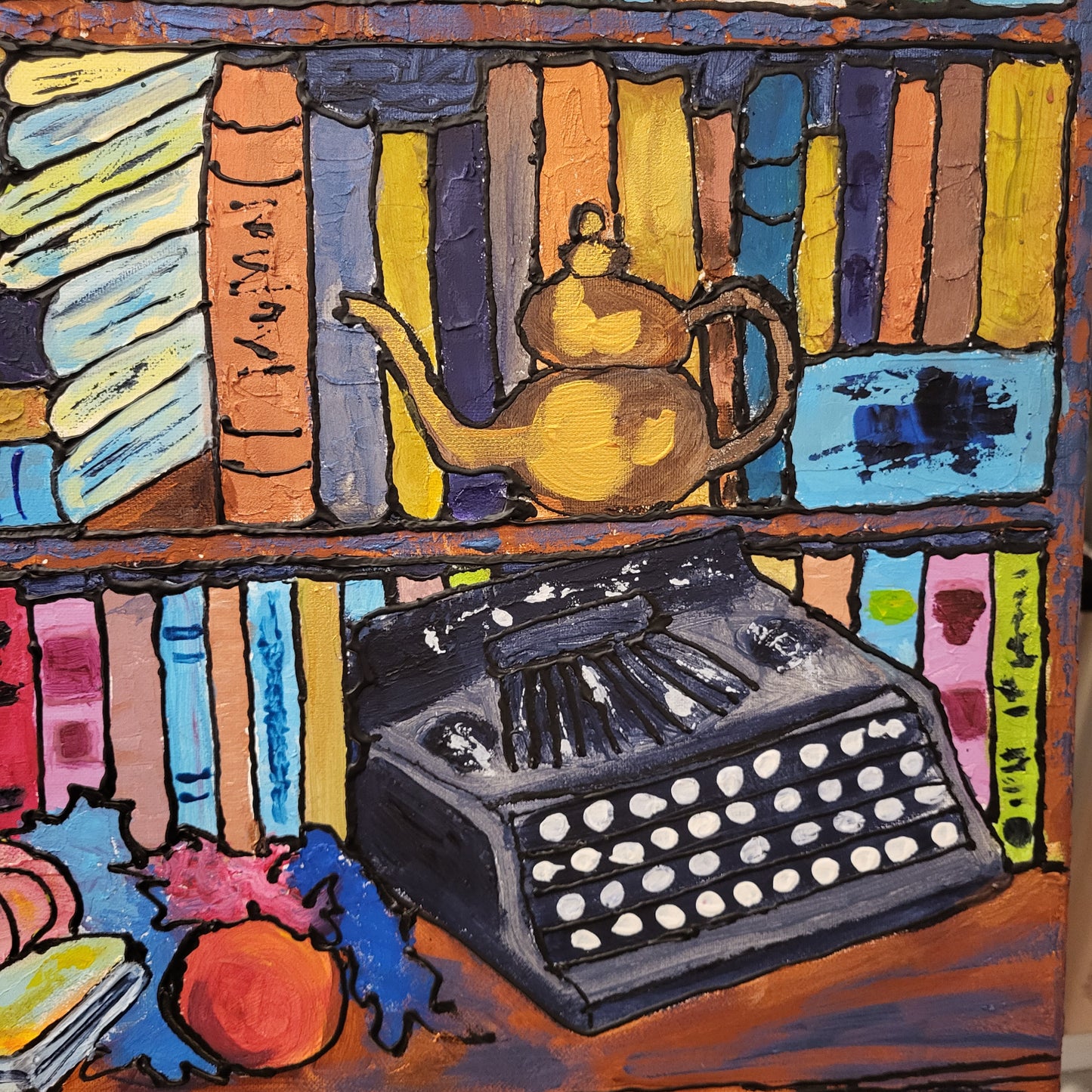 Notre bibliothèque – Peinture originale sur toile