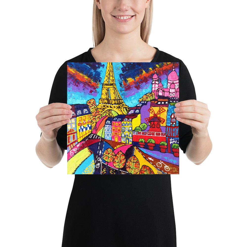 Poster, Paris, Moulin Rouge, Tour Eiffel