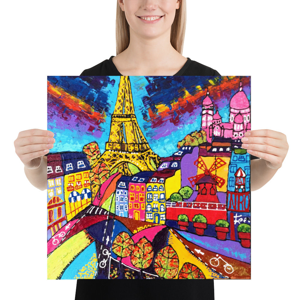Poster, Paris, Moulin Rouge, Tour Eiffel