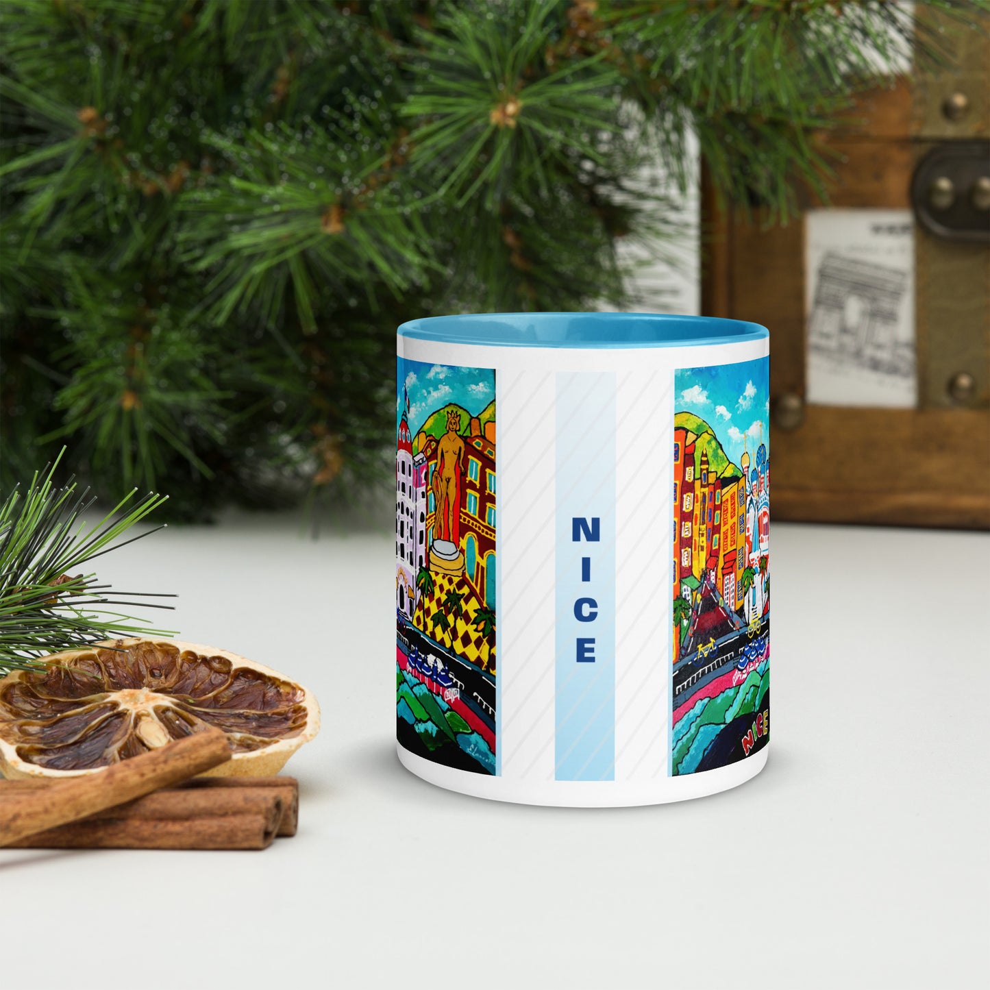 Mug en céramique coloré à l'intérieur, Nice