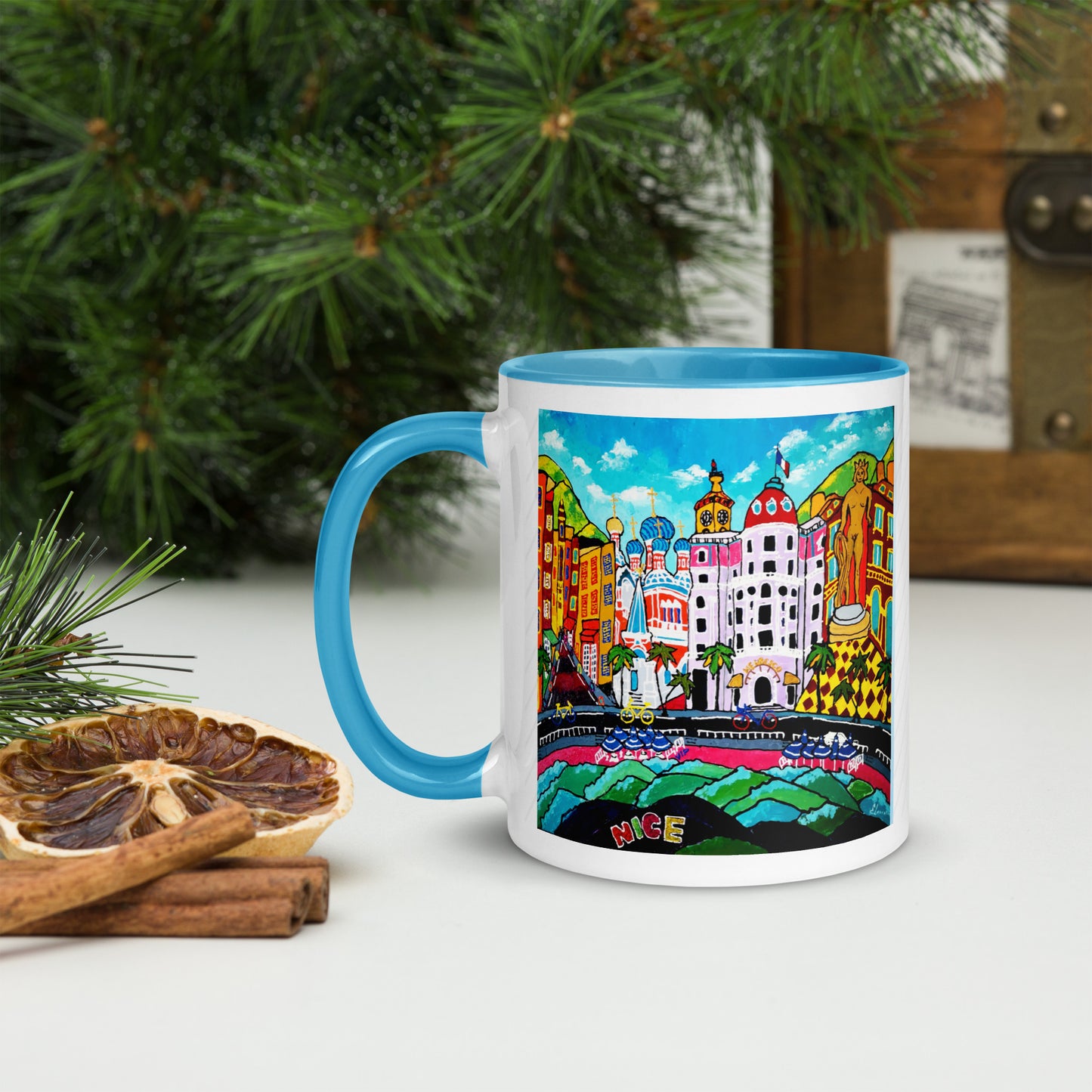 Mug en céramique coloré à l'intérieur, Nice