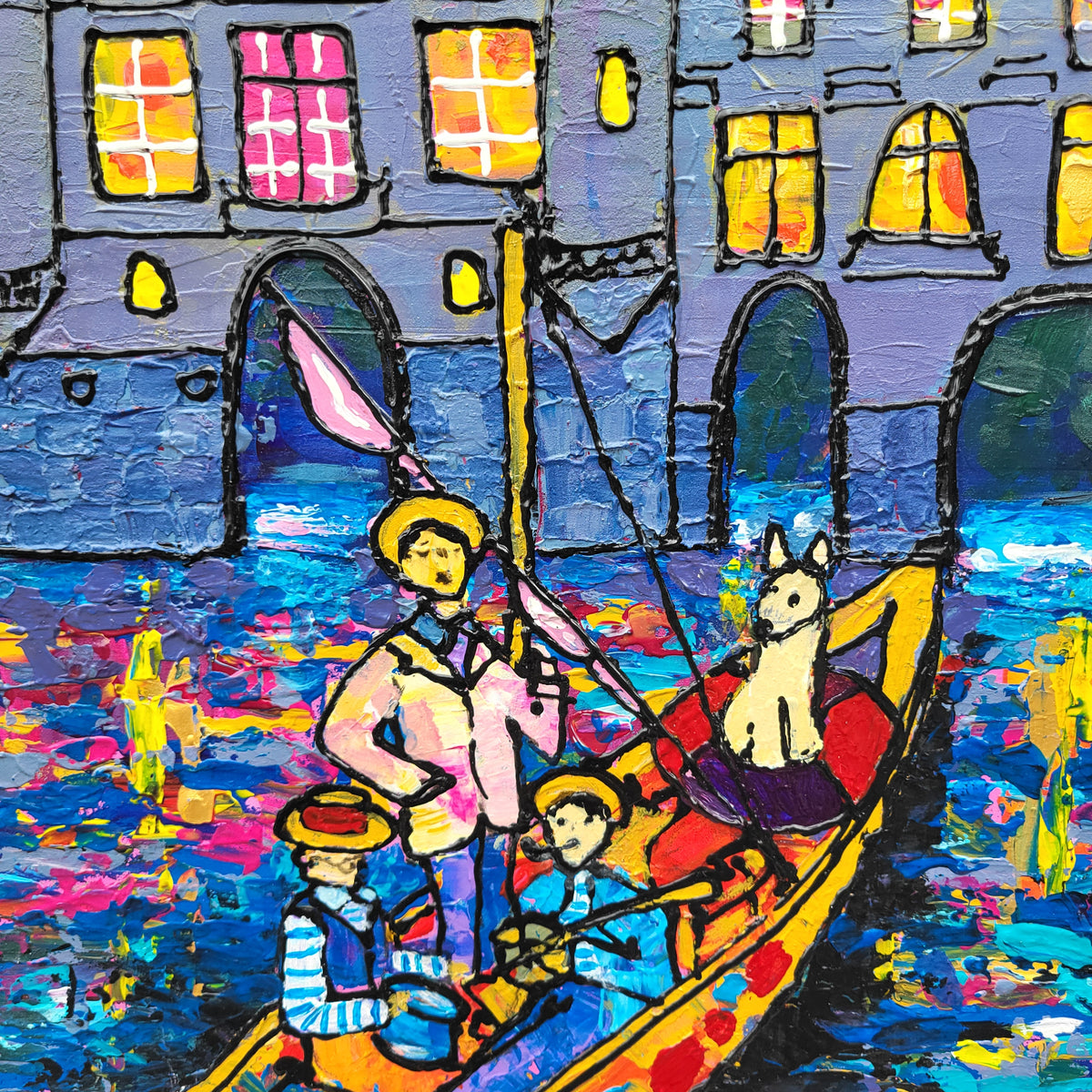 "Chenonceau by boat" – Original painting on canvas