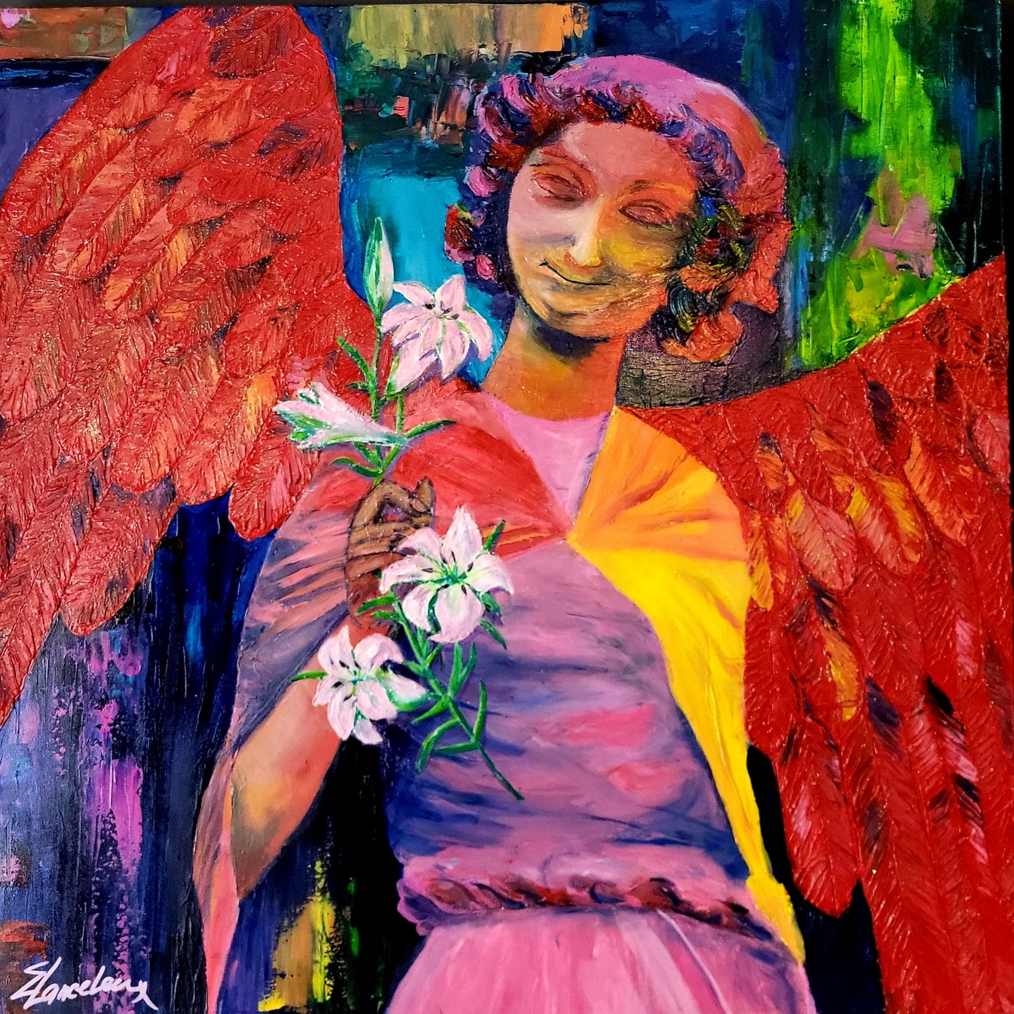 "L’Ange au sourire" – Peinture originale