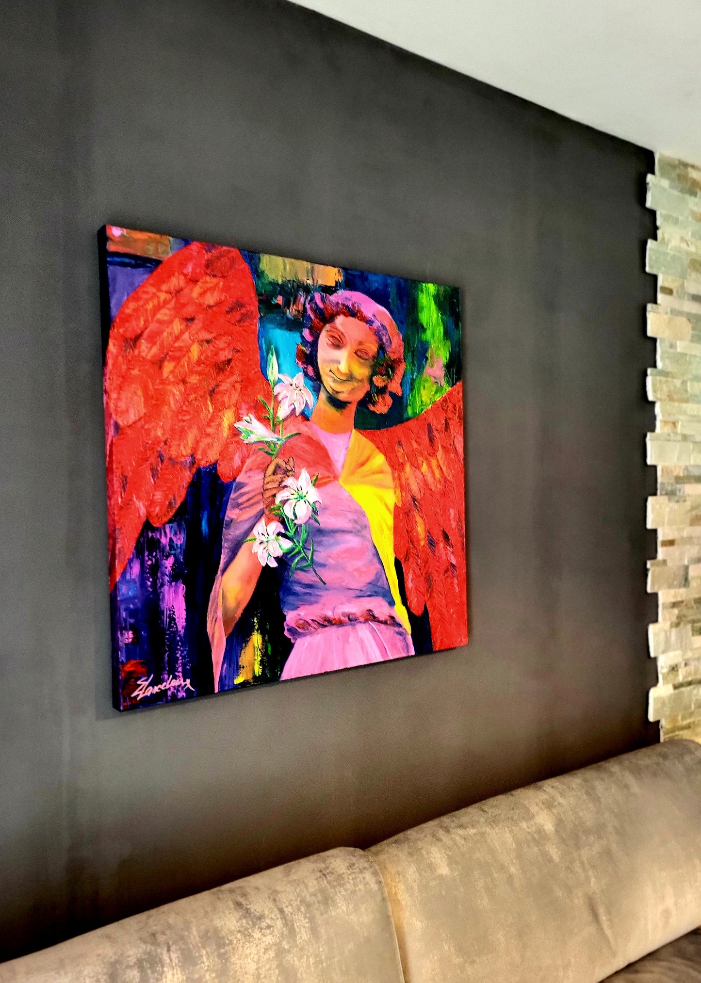 "L’Ange au sourire" – Peinture originale