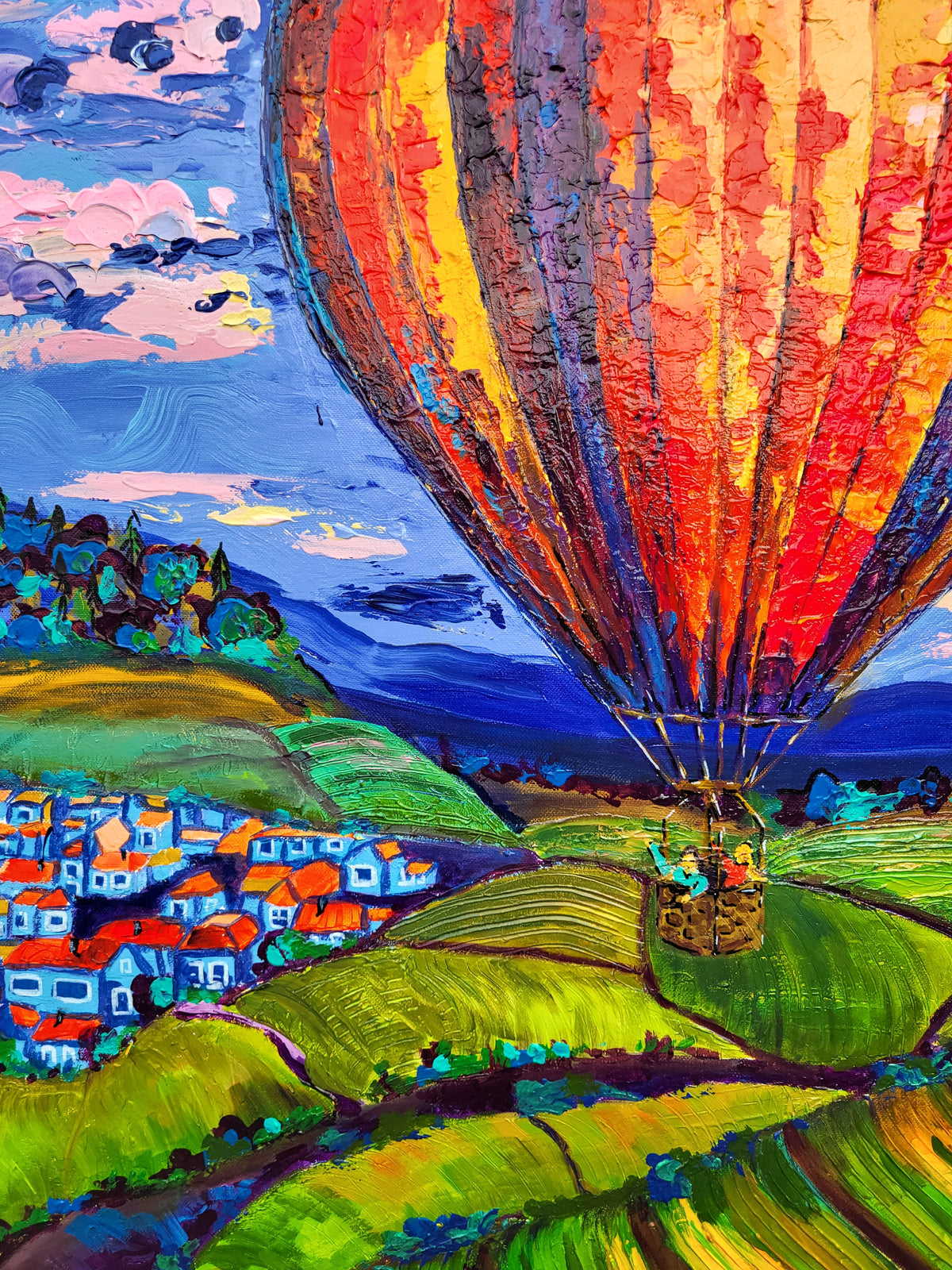 "The Colors of the Sky" – Original painting from the series "Champagne Balloons"