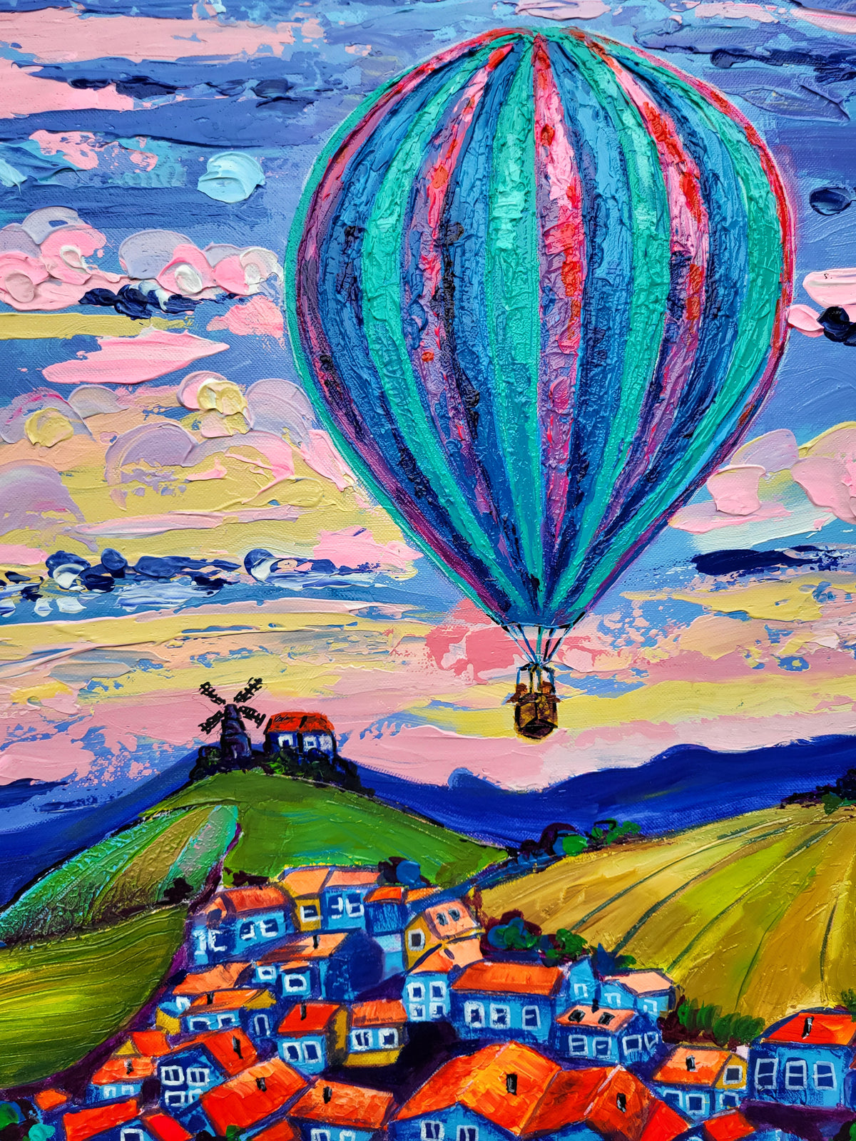 "The Colors of the Sky" – Original painting from the series "Champagne Balloons"