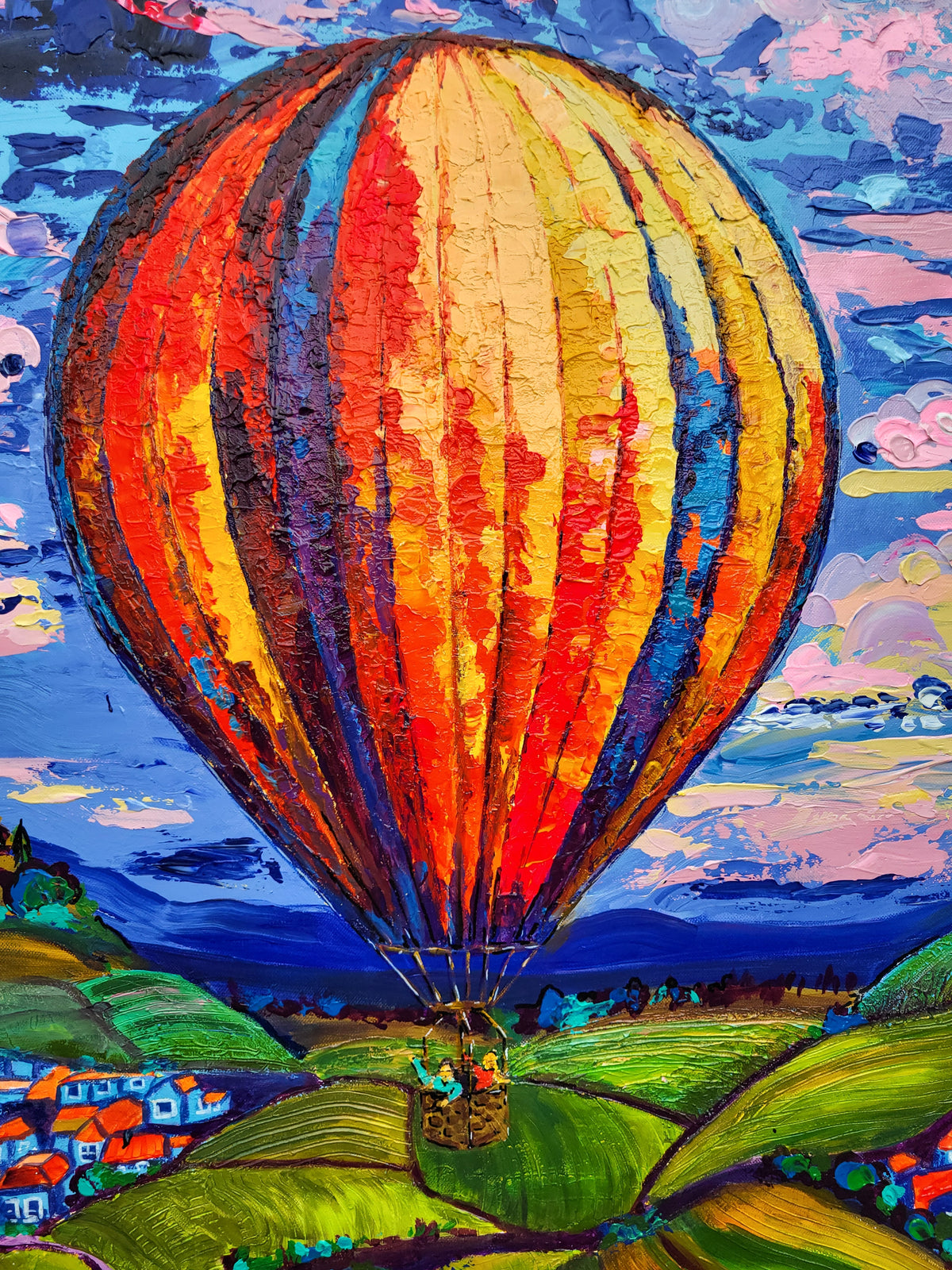 "The Colors of the Sky" – Original painting from the series "Champagne Balloons"