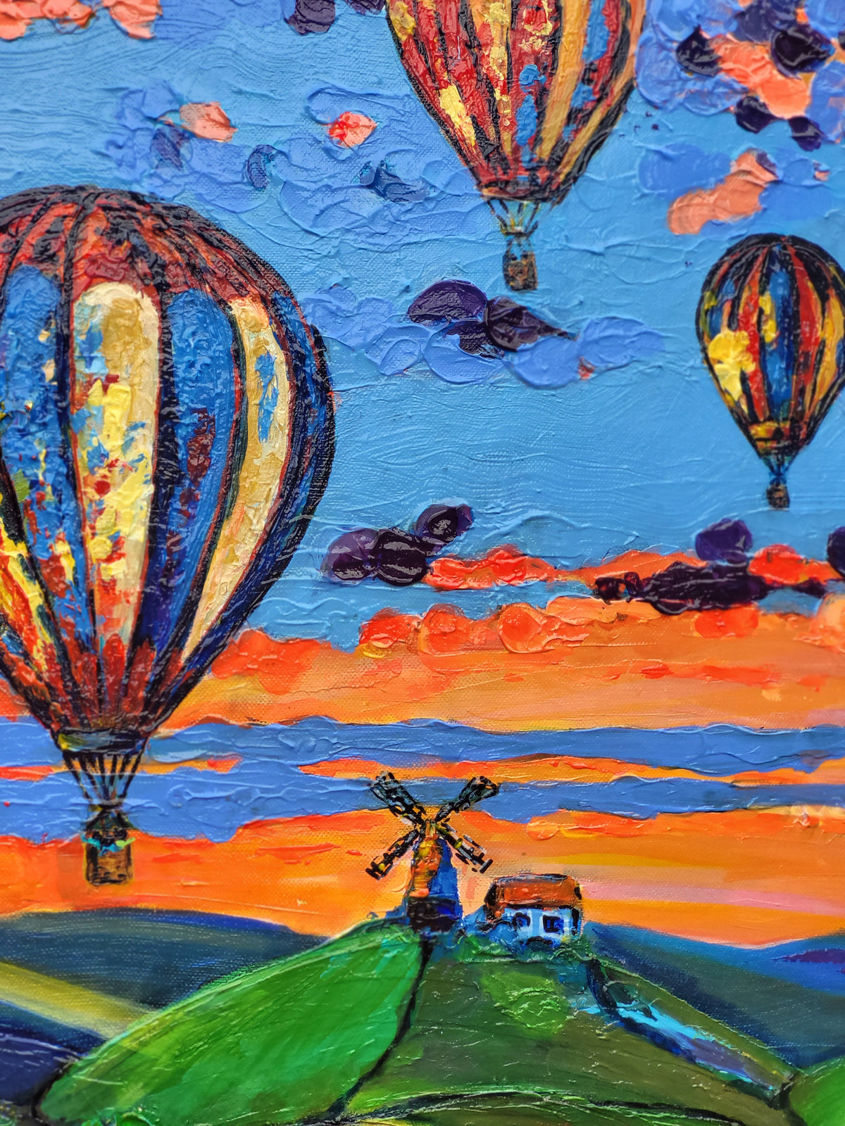"The Lights of Dawn" – Original painting from the series "Champagne Balloons"