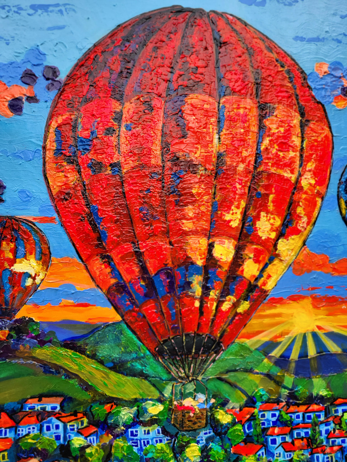 "The Lights of Dawn" – Original painting from the series "Champagne Balloons"