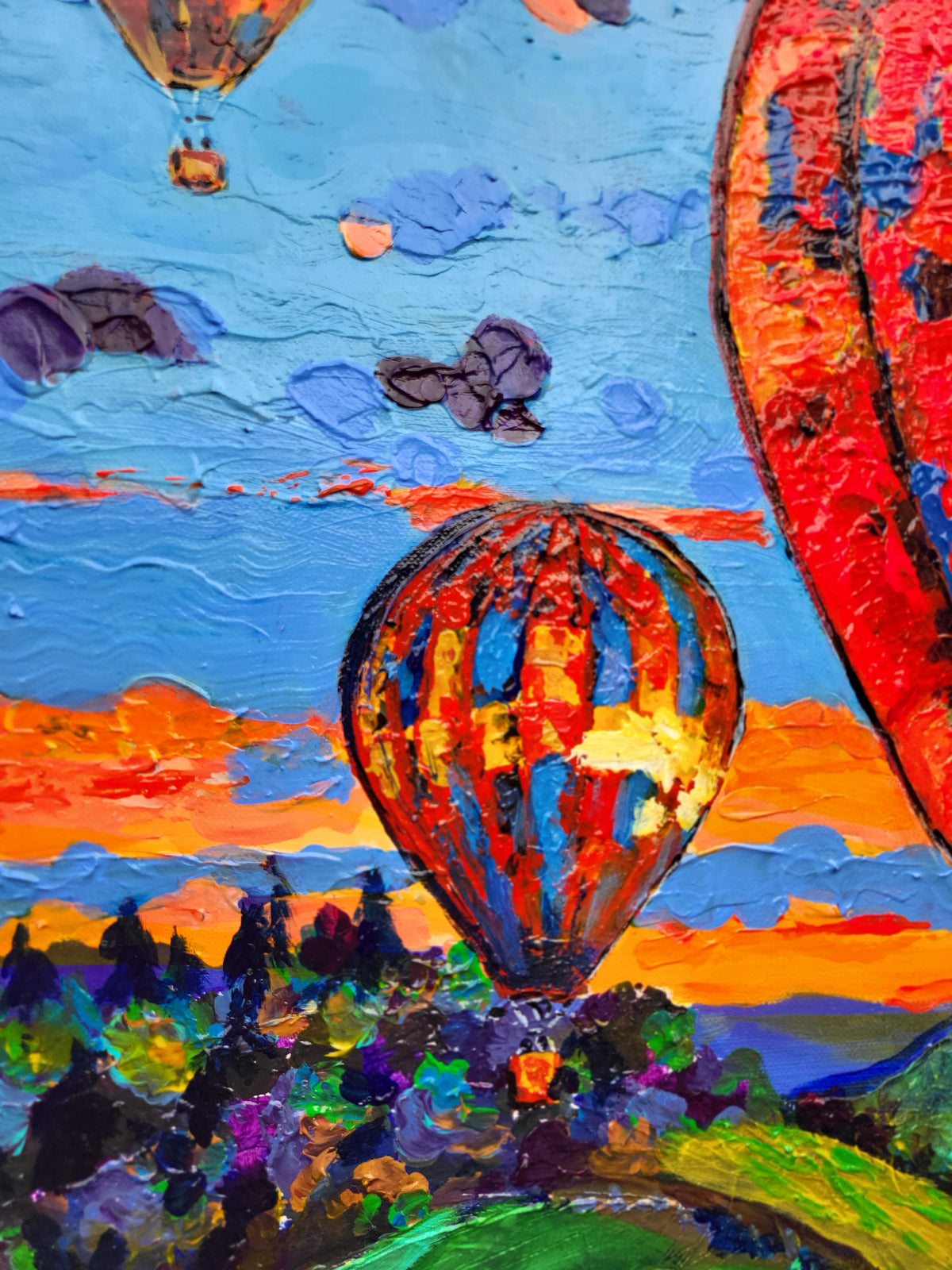 "The Lights of Dawn" – Original painting from the series "Champagne Balloons"