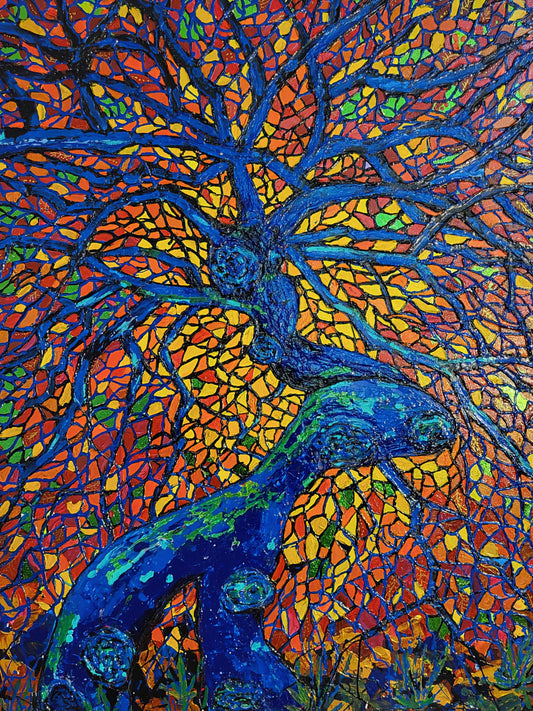 "L’Arbre de Feu" – Peinture originale de la série « Arbres de lumière »