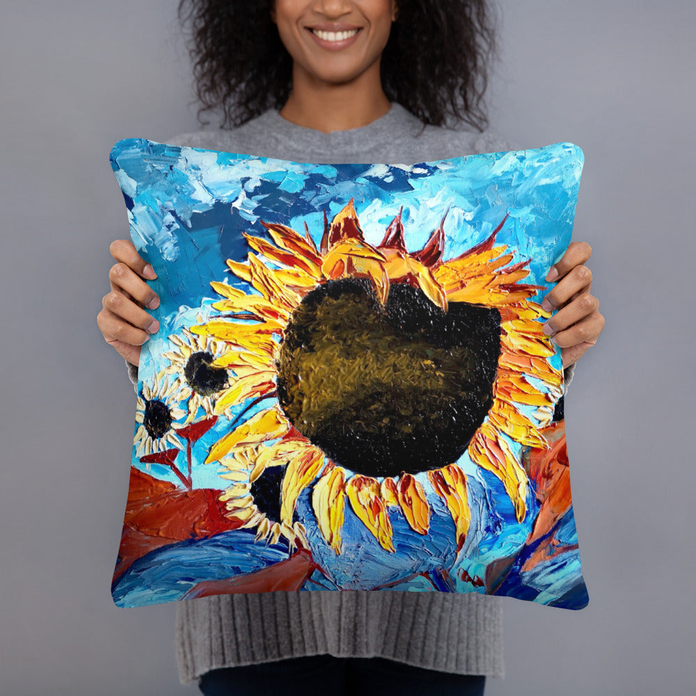 Coussin imprimé, Tournesol