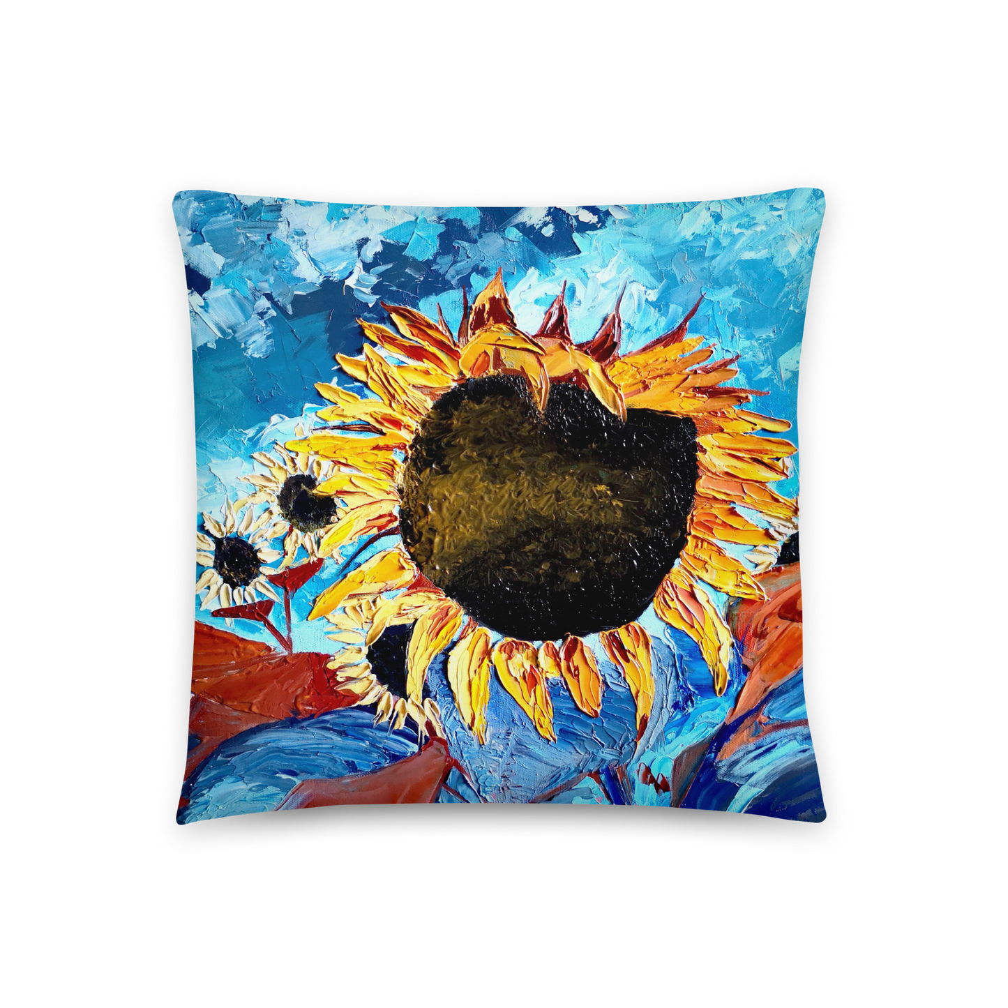 Coussin imprimé, Tournesol