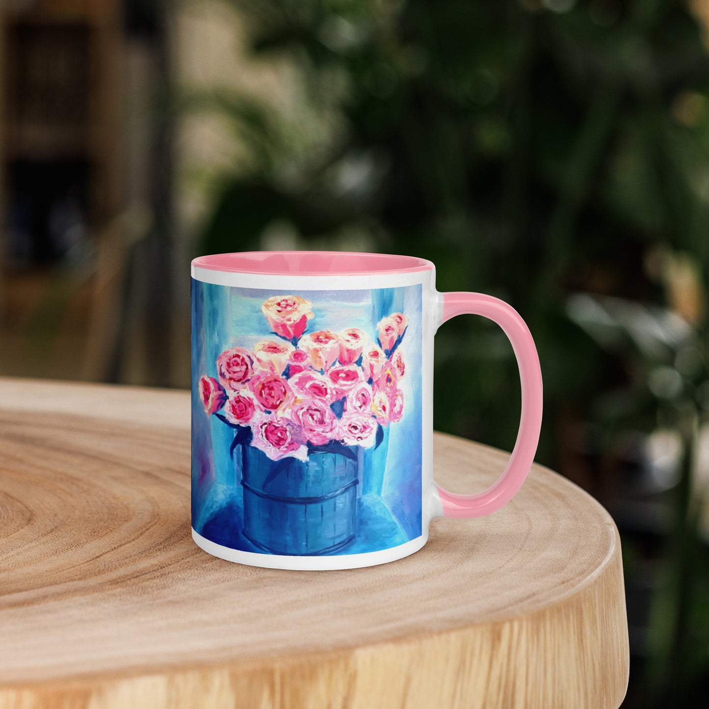 Mug à Intérieur Coloré, Roses